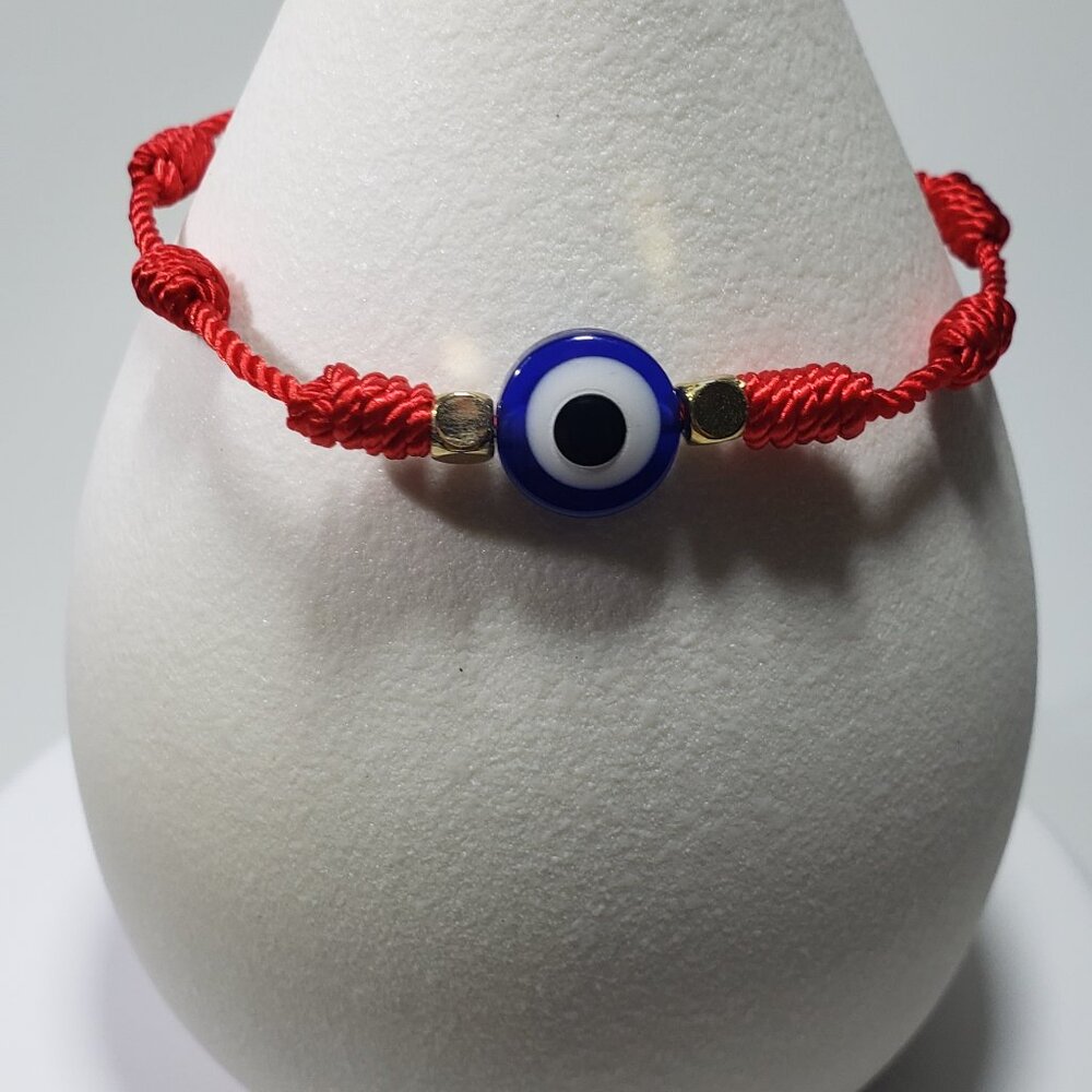 DOUBLE PROTECTION EVIL EYE Drawstring Bracelet Red